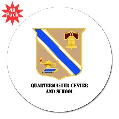 quartermaster - M01 - 01 - DUI - Quartermaster Center/School with Text - 3" Lapel Sticker (48 pk)