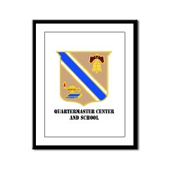 quartermaster - M01 - 02 - DUI - Quartermaster Center/School with Text - Framed Panel Print