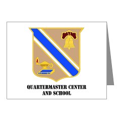 quartermaster - M01 - 02 - DUI - Quartermaster Center/School with Text - Note Cards (Pk of 20) - Click Image to Close