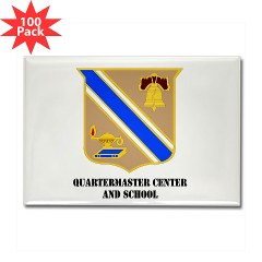 quartermaster - M01 - 01 - DUI - Quartermaster Center/School with Text - Rectangle Magnet (100 pack) - Click Image to Close