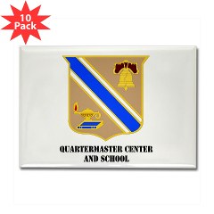 quartermaster - M01 - 01 - DUI - Quartermaster Center/School with Text - Rectangle Magnet (10 pack) - Click Image to Close