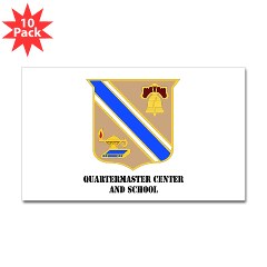 quartermaster - M01 - 01 - DUI - Quartermaster Center/School with Text - Sticker (Rectangle 10 pack)