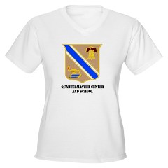 quartermaster - A01 - 04 - DUI - Quartermaster Center/School with Text - Women's V-Neck T-Shirt