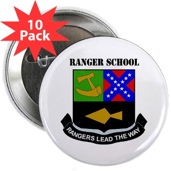 rangerschool - M01 - 01 - DUI - Ranger School with Text - 2.25" Button (10 pack)