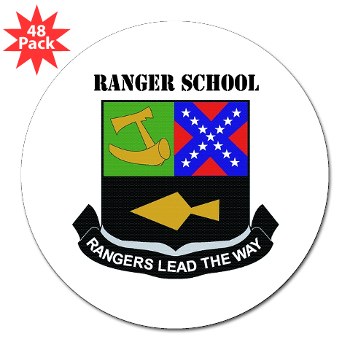 rangerschool - M01 - 01 - DUI - Ranger School with Text - 3" Lapel Sticker (48 pk)