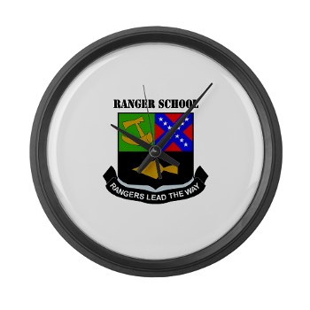 rangerschool - M01 - 03 - DUI - Ranger School with Text - Large Wall Clock