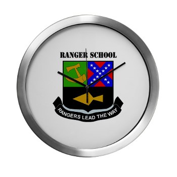rangerschool - M01 - 03 - DUI - Ranger School with Text - Modern Wall Clock