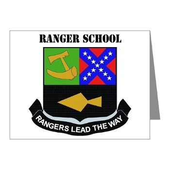 rangerschool - M01 - 02 - DUI - Ranger School with Text - Note Cards (Pk of 20) - Click Image to Close