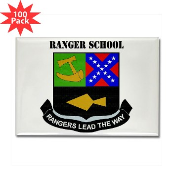 rangerschool - M01 - 01 - DUI - Ranger School with Text - Rectangle Magnet (100 pack)