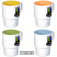 rangerschool - M01 - 03 - DUI - Ranger School with Text - Stackable Mug Set (4 mugs)