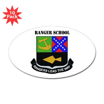 rangerschool - M01 - 01 - DUI - Ranger School with Text - Sticker (Oval 10 pk) - Click Image to Close