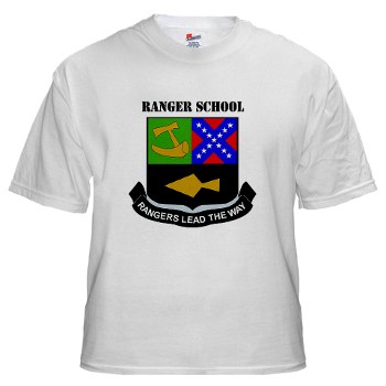 rangerschool - A01 - 04 - DUI - Ranger School with Text - White t-Shirt
