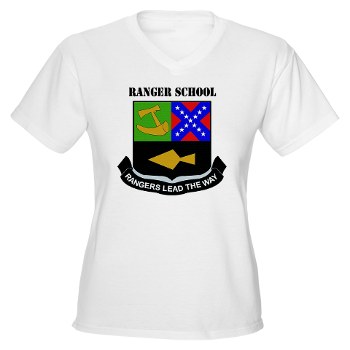 rangerschool - A01 - 04 - DUI - Ranger School with Text - Women's V-Neck T-Shirt - Click Image to Close
