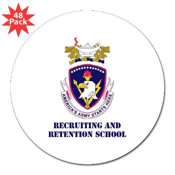 rrs - M01 - 01 - DUI - Recruiting and Retention School with Text 3" Lapel Sticker (48 pk) - Click Image to Close