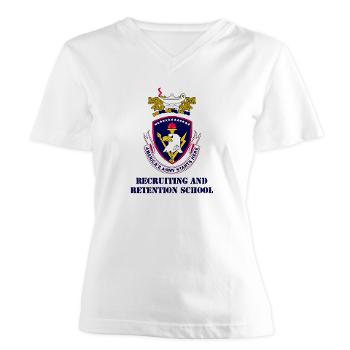 rrs - A01 - 04 - DUI - Recruiting and Retention School with Text Women's V-Neck T-Shirt