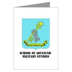 sams - M01 - 02 - DUI - School of Advanced Military Studies with Text Greeting Cards (Pk of 10)