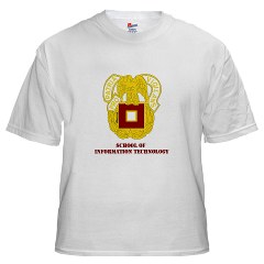 sit - A01 - 04 - DUI - School of Information Technology with Text White T-Shirt