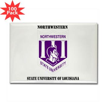 nsula - M01 - 01 - SSI - ROTC - Northwestern State University of Louisiana with Text - Rectangle Magnet (100 pack)