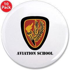 usaacs - M01 - 01 - DUI - Aviation Center/School with text - 3.5" Button (10 pack)