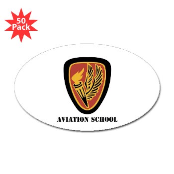 usaacs - M01 - 01 - DUI - Aviation Center/School with text - Sticker (Oval 50 pk) - Click Image to Close