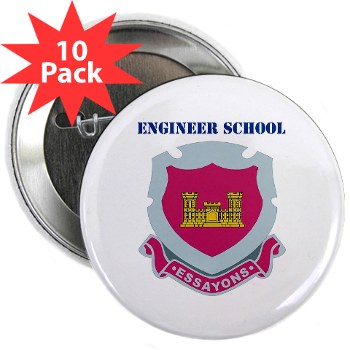 usaes - M01 - 01 - DUI - Engineer School with Text 2.25" Button (10 pack) - Click Image to Close