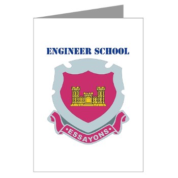 usaes - M01 - 02 - DUI - Engineer School with Text Greeting Cards (Pk of 10)