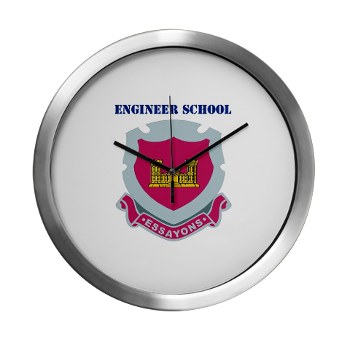 usaes - M01 - 03 - DUI - Engineer School with Text Modern Wall Clock