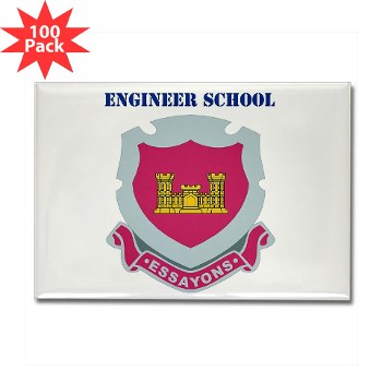 usaes - M01 - 01 - DUI - Engineer School with Text Rectangle Magnet (100 pack) - Click Image to Close