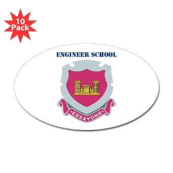usaes - M01 - 01 - DUI - Engineer School with Text Sticker (Oval 10 pk)