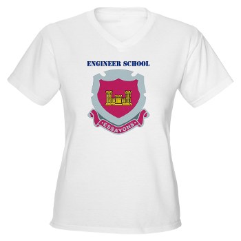 usaes - A01 - 04 - DUI - Engineer School with Text Women's V-Neck T-Shirt