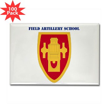 usafas - M01 - 01 - DUI - Field Artillery Center/School with Text Rectangle Magnet (100 pack) - Click Image to Close