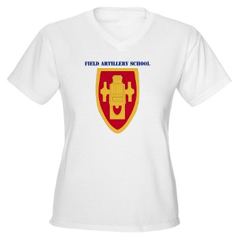 usafas - A01 - 04 - DUI - Field Artillery Center/School with Text Women's V-Neck T-Shirt