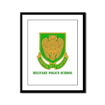 usamps - M01 - 02 - DUI - Military Police School with Text Framed Panel Print