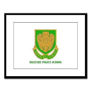 usamps - M01 - 02 - DUI - Military Police School with Text Large Framed Print