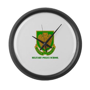 usamps - M01 - 03 - DUI - Military Police School with Text Large Wall Clock - Click Image to Close
