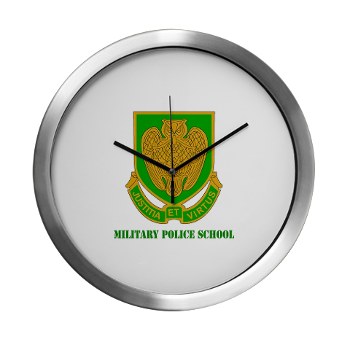 usamps - M01 - 03 - DUI - Military Police School with Text Modern Wall Clock - Click Image to Close