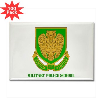 usamps - M01 - 01 - DUI - Military Police School with Text Rectangle Magnet (100 pack)