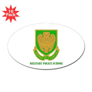 usamps - M01 - 01 - DUI - Military Police School with Text Sticker (Oval 10 pk)
