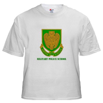 usamps - A01 - 04 - DUI - Military Police School with Text White T-Shirt - Click Image to Close