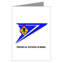 usapfs - M01 - 02 - DUI - Physical Fitness School with Text Greeting Cards (Pk of 20)
