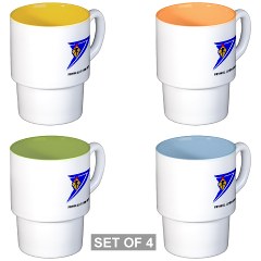 usapfs - M01 - 03 - DUI - Physical Fitness School with Text Stackable Mug Set (4 mugs)