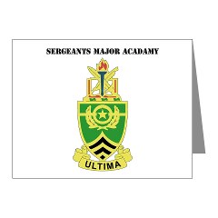 usasma - M01 - 02 - DUI - Sergeants Major Academy with Text - Note Cards (Pk of 20)