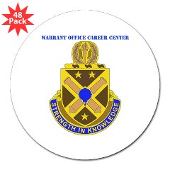 usawocc - M01 - 01 - DUI - Warrant Officer Career Center with text - 3" Lapel Sticker (48 pk)