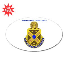 usawocc - M01 - 01 - DUI - Warrant Officer Career Center with text - Sticker (Oval 50 pk)