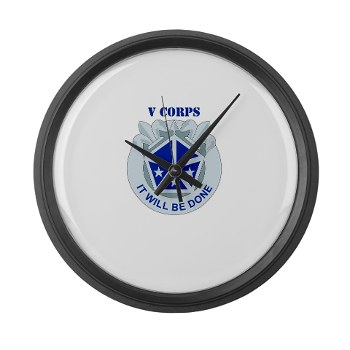 vcorps - M01  03 - DUI - V Corps with text Large Wall Clock - Click Image to Close