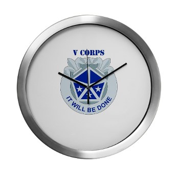 vcorps - M01  03 - DUI - V Corps with text Modern Wall Clock